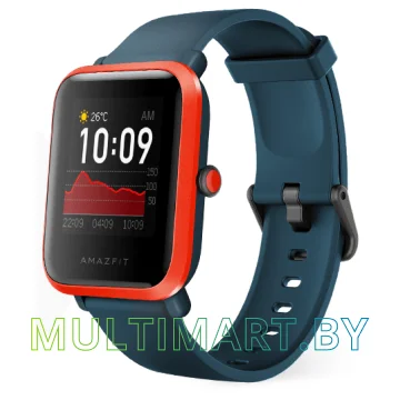 Смарт-часы Amazfit Bip S (красно-оранжевый/темно-синий)
